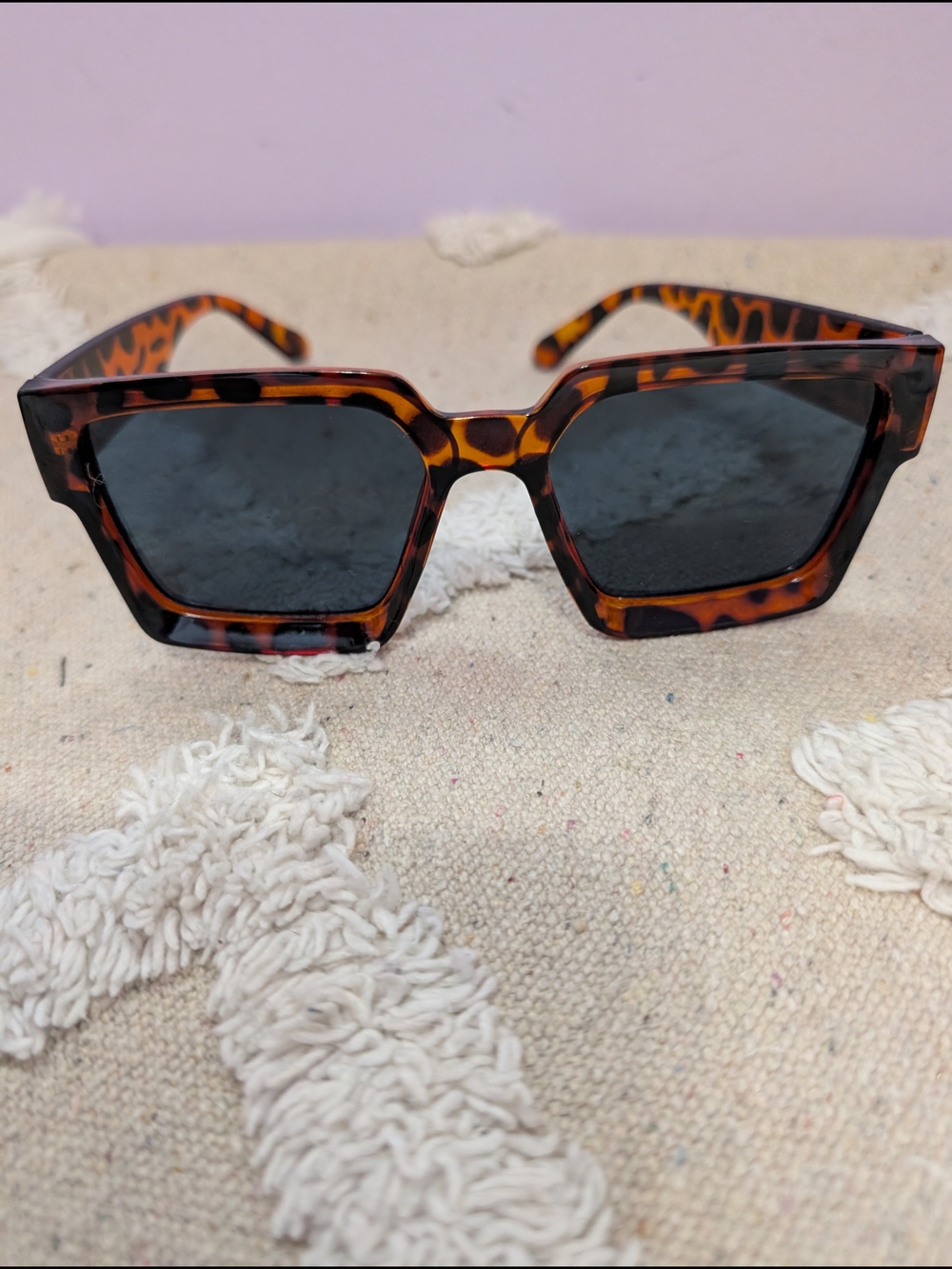 Tortoiseshell Square Frame Women's Sunglasses - Brown